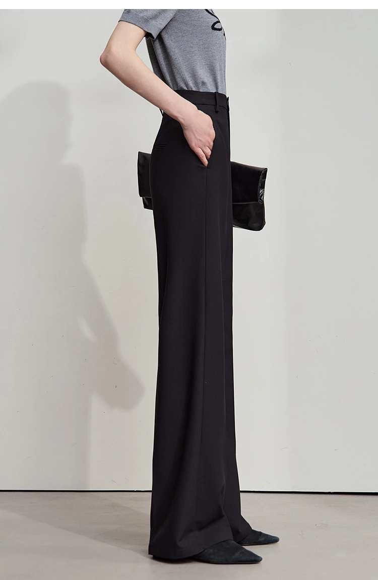 AMII 2026 Autumn Wide Leg Pants Minimalism Solid Elegant Office Lady Slim Long Pants Casual Loose Business Trousers 12543034