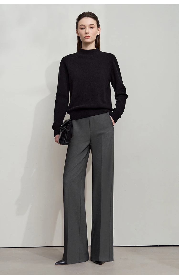 AMII 2026 Autumn Wide Leg Pants Minimalism Solid Elegant Office Lady Slim Long Pants Casual Loose Business Trousers 12543034