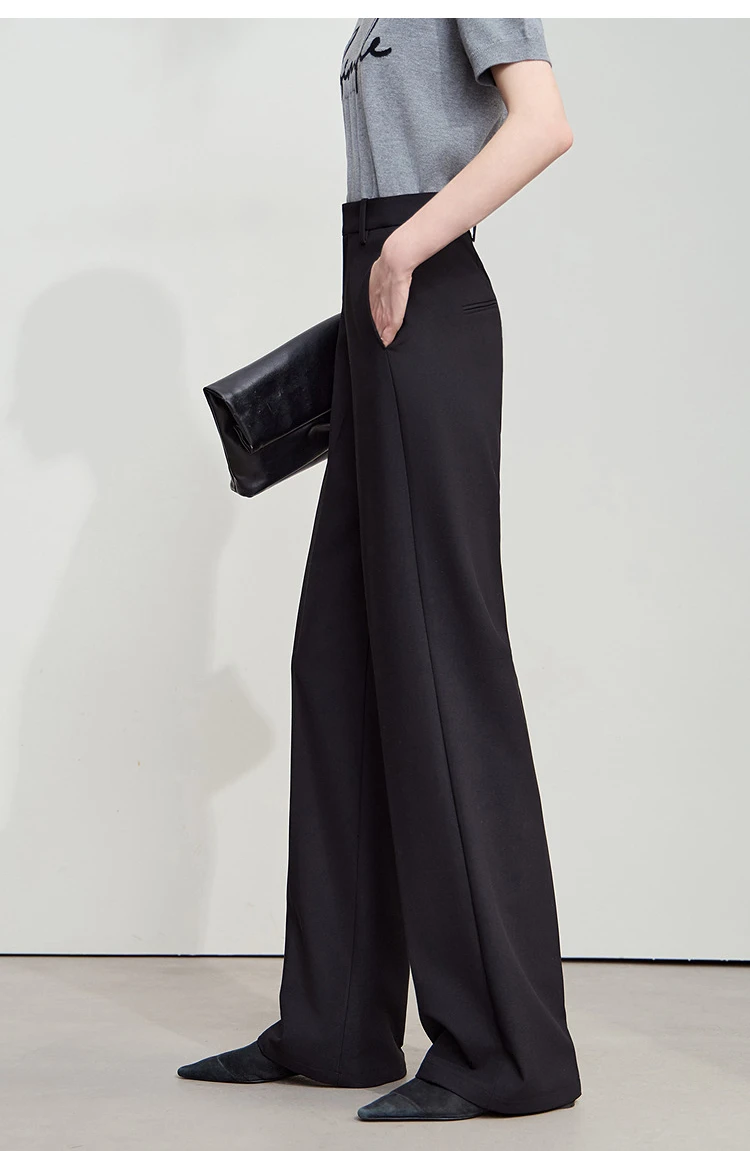 AMII 2026 Autumn Wide Leg Pants Minimalism Solid Elegant Office Lady Slim Long Pants Casual Loose Business Trousers 12543034