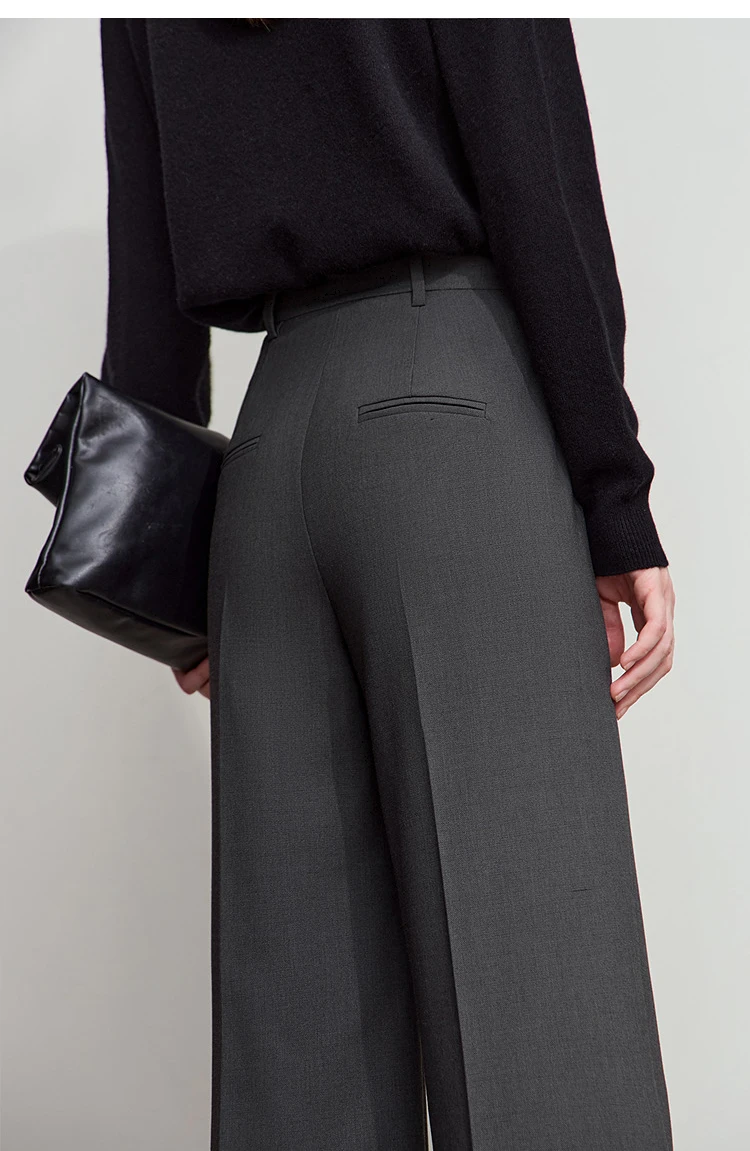 AMII 2026 Autumn Wide Leg Pants Minimalism Solid Elegant Office Lady Slim Long Pants Casual Loose Business Trousers 12543034
