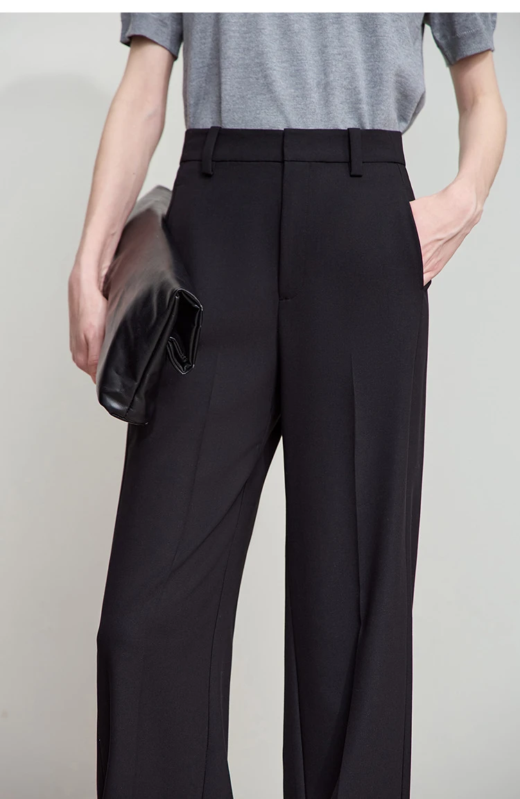 AMII 2026 Autumn Wide Leg Pants Minimalism Solid Elegant Office Lady Slim Long Pants Casual Loose Business Trousers 12543034