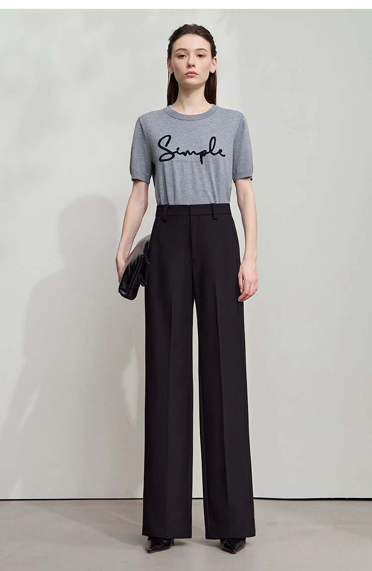 AMII 2026 Autumn Wide Leg Pants Minimalism Solid Elegant Office Lady Slim Long Pants Casual Loose Business Trousers 12543034