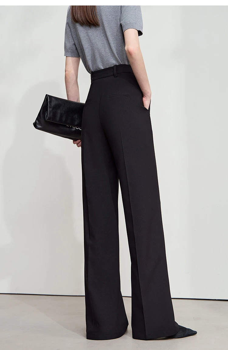 AMII 2026 Autumn Wide Leg Pants Minimalism Solid Elegant Office Lady Slim Long Pants Casual Loose Business Trousers 12543034