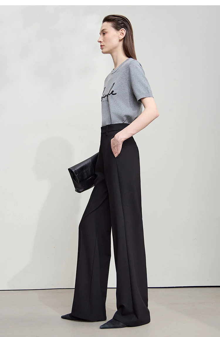 AMII 2026 Autumn Wide Leg Pants Minimalism Solid Elegant Office Lady Slim Long Pants Casual Loose Business Trousers 12543034