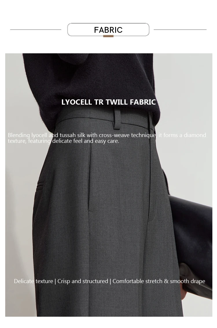 AMII 2026 Autumn Wide Leg Pants Minimalism Solid Elegant Office Lady Slim Long Pants Casual Loose Business Trousers 12543034