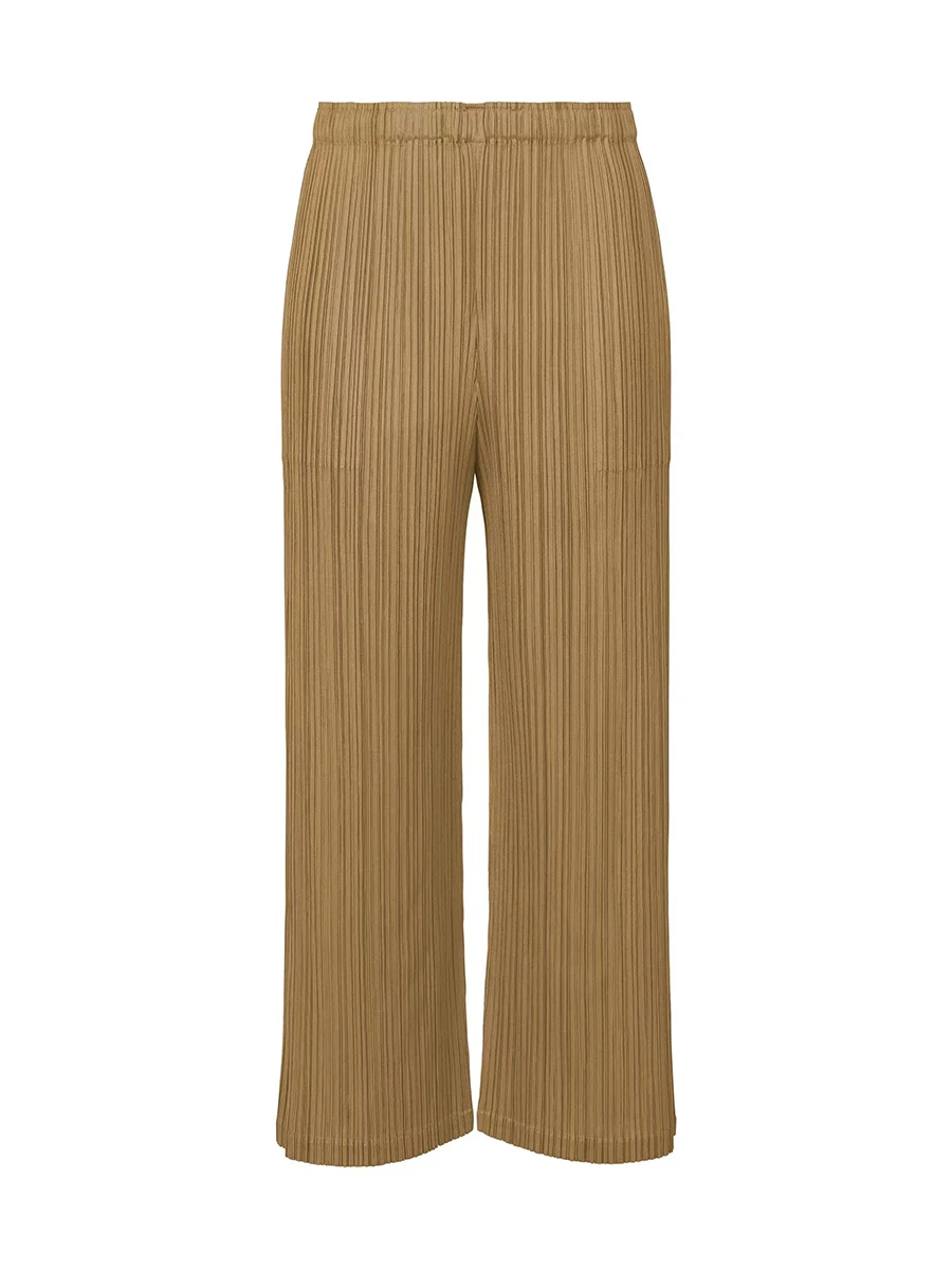 Miyake Pleated Straight Pants Women Causal Comfortable Trousers