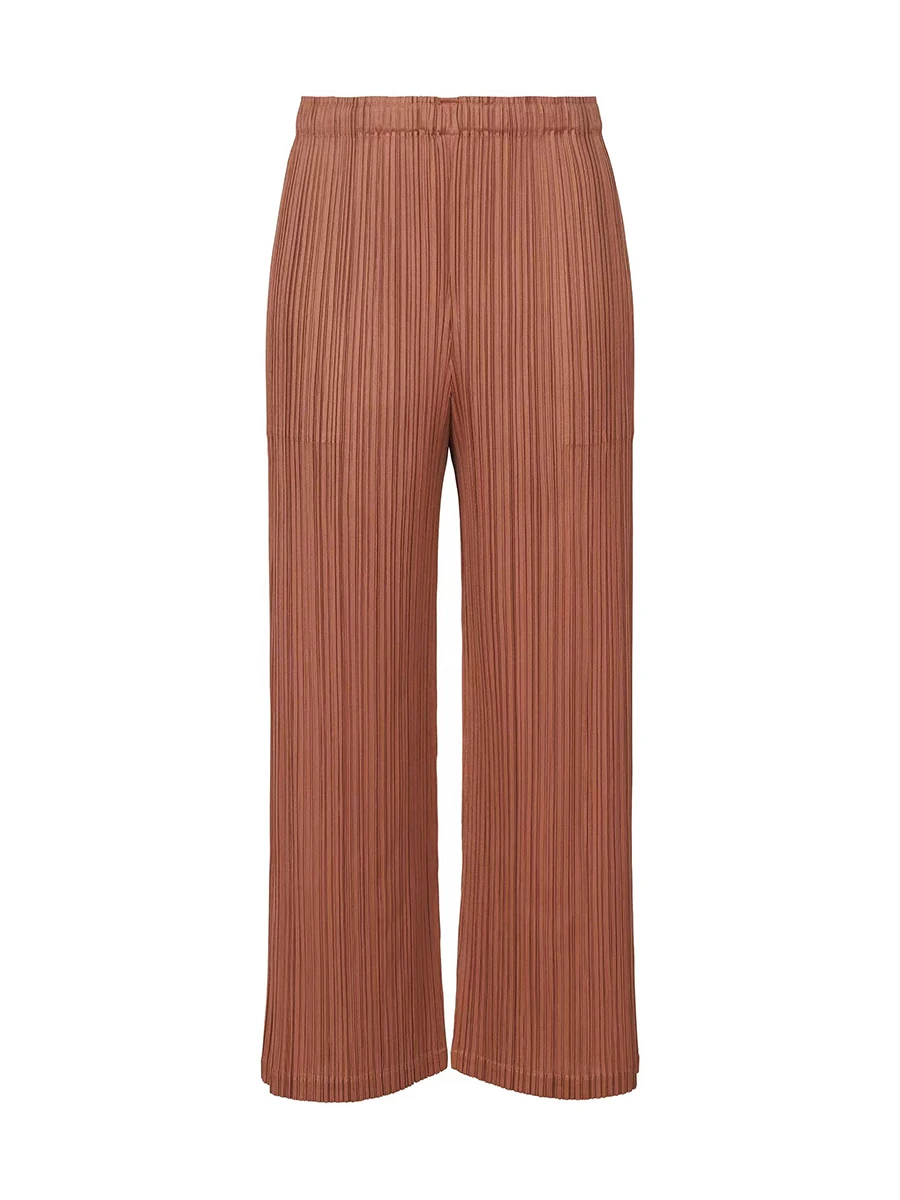 Miyake Pleated Straight Pants Women Causal Comfortable Trousers