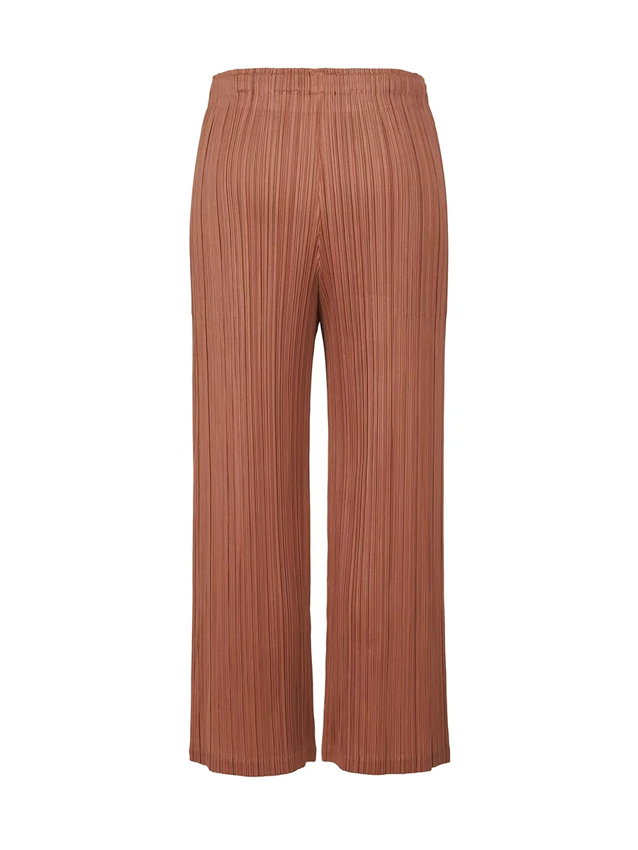 Miyake Pleated Straight Pants Women Causal Comfortable Trousers