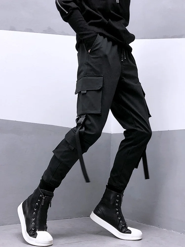 Fashion Black Cargo Pants Women Man Summer Hip Hop Streetwear Harajuku Pockets Harem Trousers Joggers Pants
