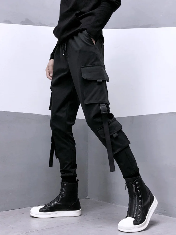 Fashion Black Cargo Pants Women Man Summer Hip Hop Streetwear Harajuku Pockets Harem Trousers Joggers Pants