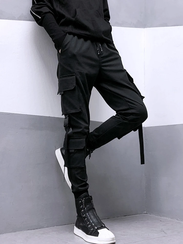 Fashion Black Cargo Pants Women Man Summer Hip Hop Streetwear Harajuku Pockets Harem Trousers Joggers Pants