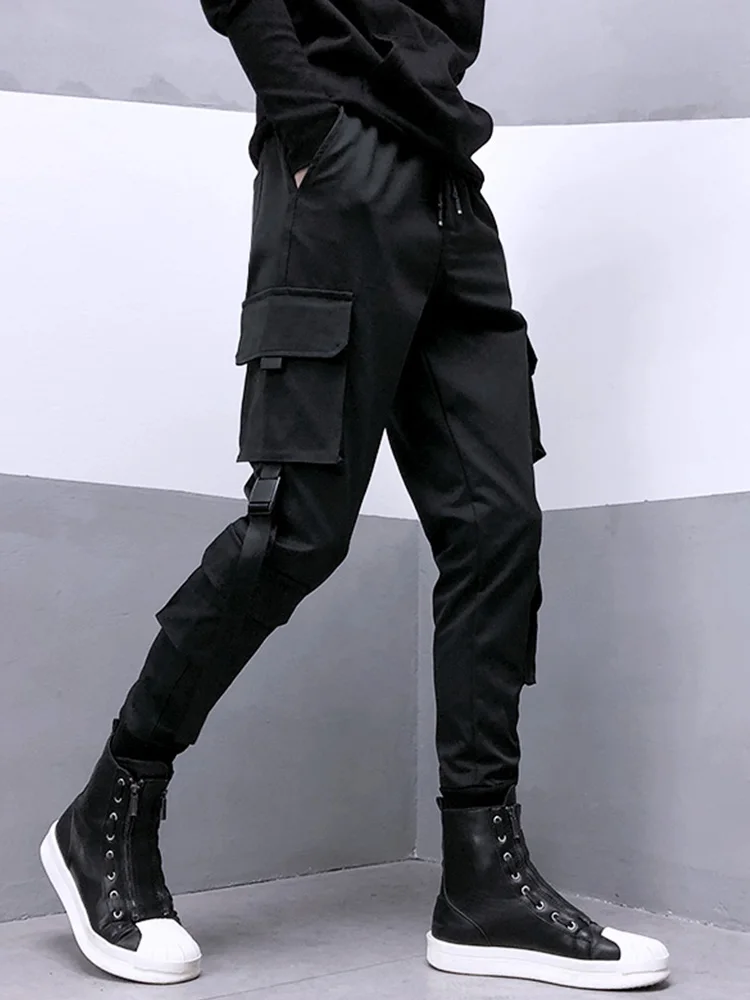 Fashion Black Cargo Pants Women Man Summer Hip Hop Streetwear Harajuku Pockets Harem Trousers Joggers Pants