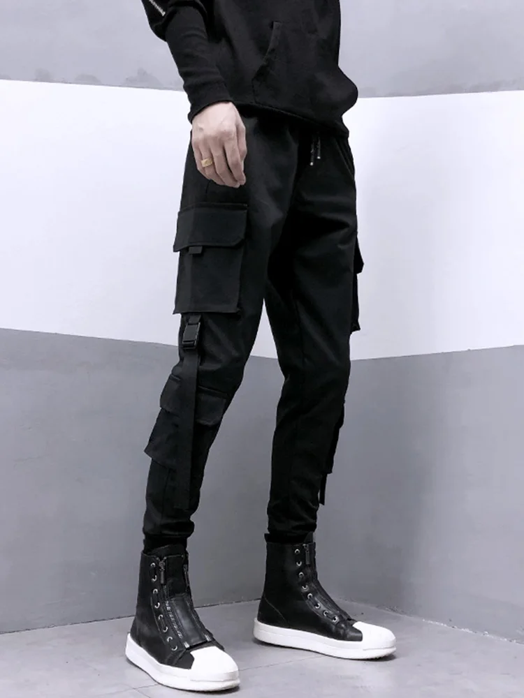 Fashion Black Cargo Pants Women Man Summer Hip Hop Streetwear Harajuku Pockets Harem Trousers Joggers Pants