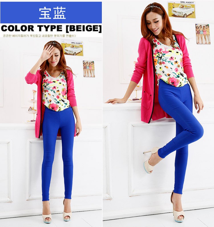 S-6XL15 Colors New Winter clothes Women's Pants Fashion Candy Color Skinny high waist elastic Trousers Fit Lady Pencil Pants