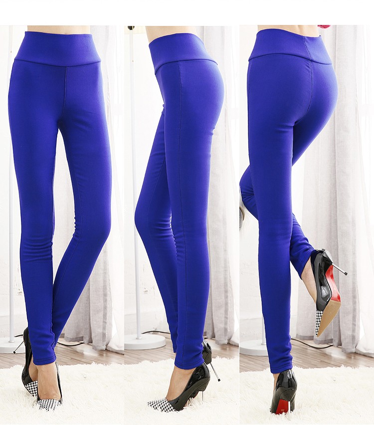 S-6XL15 Colors New Winter clothes Women's Pants Fashion Candy Color Skinny high waist elastic Trousers Fit Lady Pencil Pants