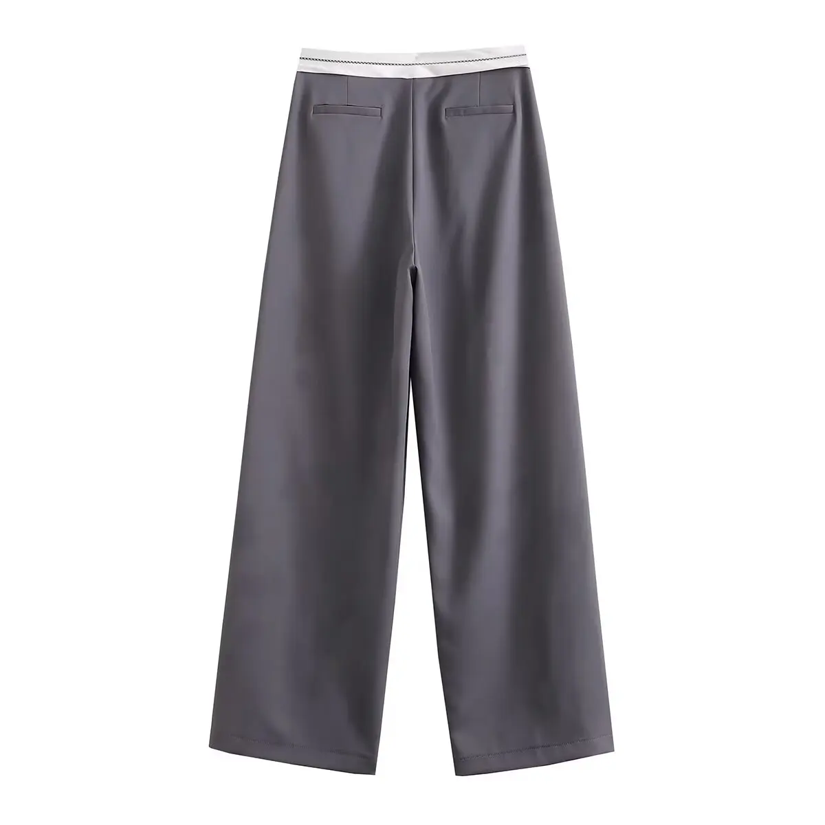 SLTNX 2026 Women Fashion Side Pockets Patchwork Straight Pants Vintage High Waist Zipper Fly Female Casual Trousers