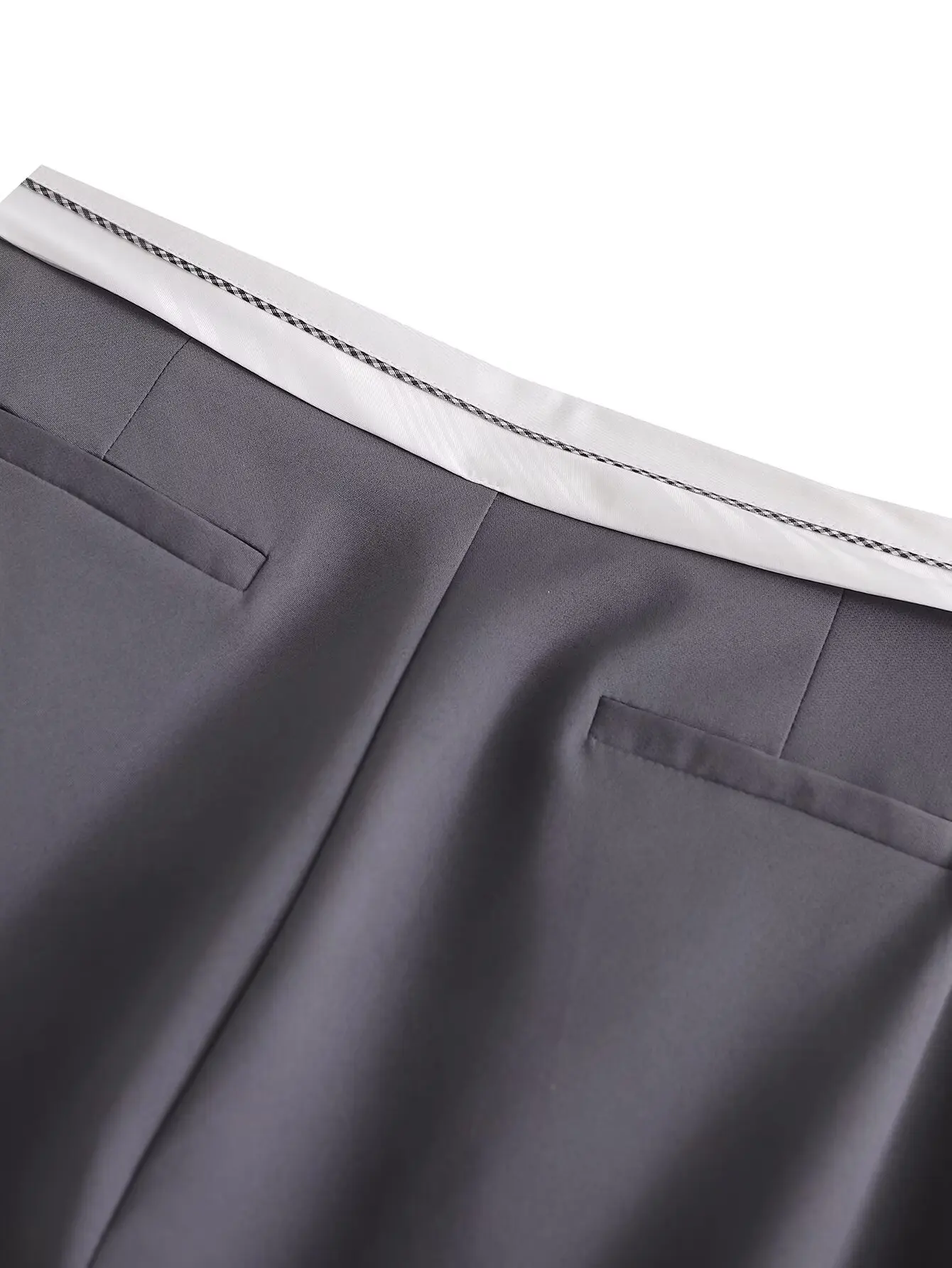SLTNX 2026 Women Fashion Side Pockets Patchwork Straight Pants Vintage High Waist Zipper Fly Female Casual Trousers
