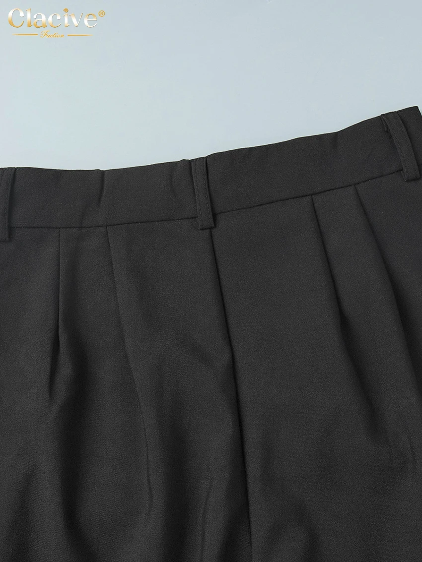 Clacive Fashion Loose Gray Office Women Pants Casual High Waist Wide Pants Elegant Classic Full Length Trousers Female Clothing