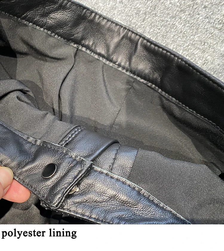 Mopping Pants For Women Genuine Leather Classic Female Straight Pipeline Suit Taller Trousers Mujer Long Legs Casual Streetwear