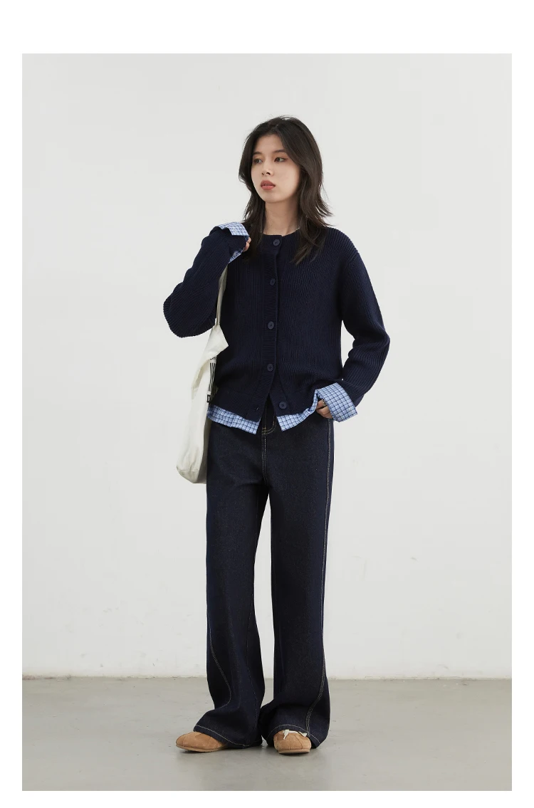 CHIC VEN Women Denim Pants Loose Casual High Waisted Straight Leg Jeans Female Wide Leg Trousers Oversize Autumn Winter 2024