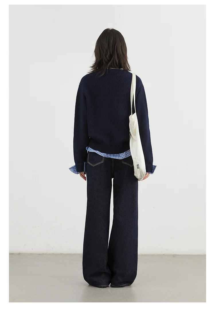 CHIC VEN Women Denim Pants Loose Casual High Waisted Straight Leg Jeans Female Wide Leg Trousers Oversize Autumn Winter 2024