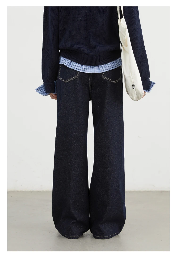 CHIC VEN Women Denim Pants Loose Casual High Waisted Straight Leg Jeans Female Wide Leg Trousers Oversize Autumn Winter 2024