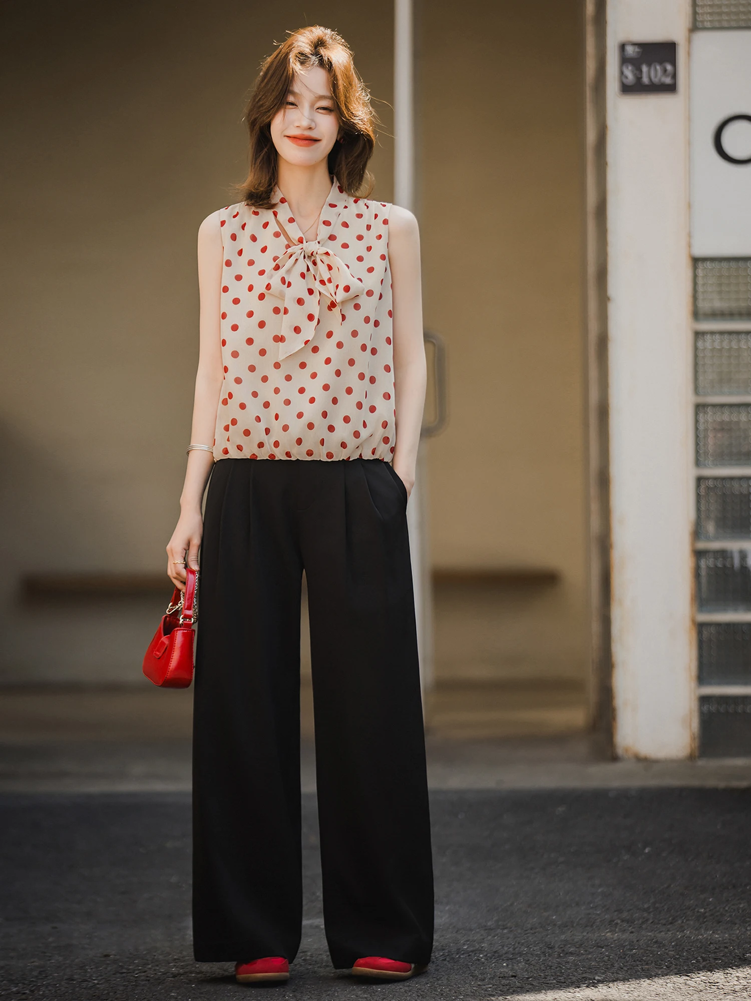 XIAOGULI 2026 Autumn Black Casual Pants Women High Waist Wide Leg Trousers Loose Fit Office Daily Wear Regular Petite 2 Types