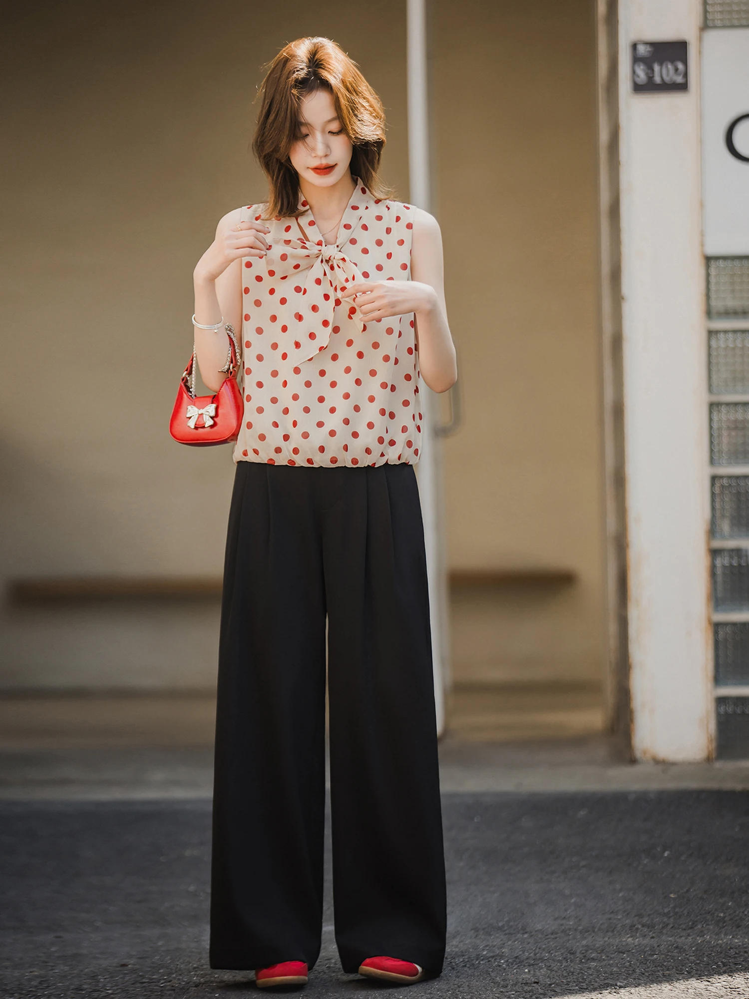 XIAOGULI 2026 Autumn Black Casual Pants Women High Waist Wide Leg Trousers Loose Fit Office Daily Wear Regular Petite 2 Types