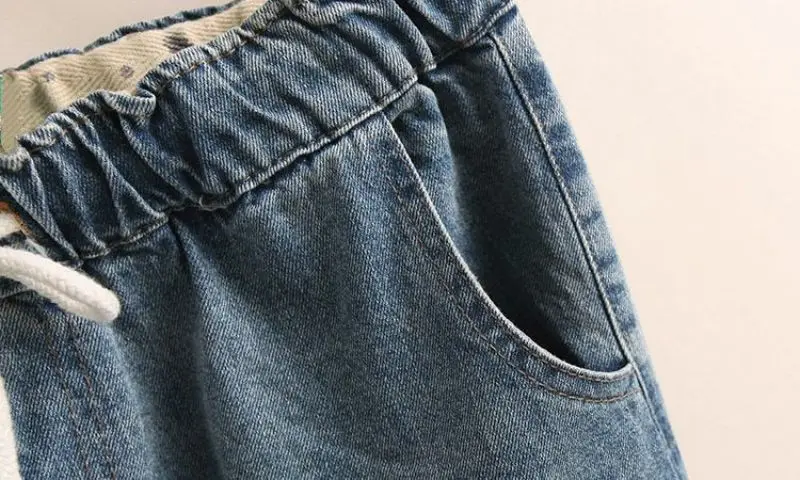 Indie Folk Embroidery Denim Vintage Elastic High Waist Loose Wide Leg Women's Pants Calf-Length Pants For Women Clothing Fashion