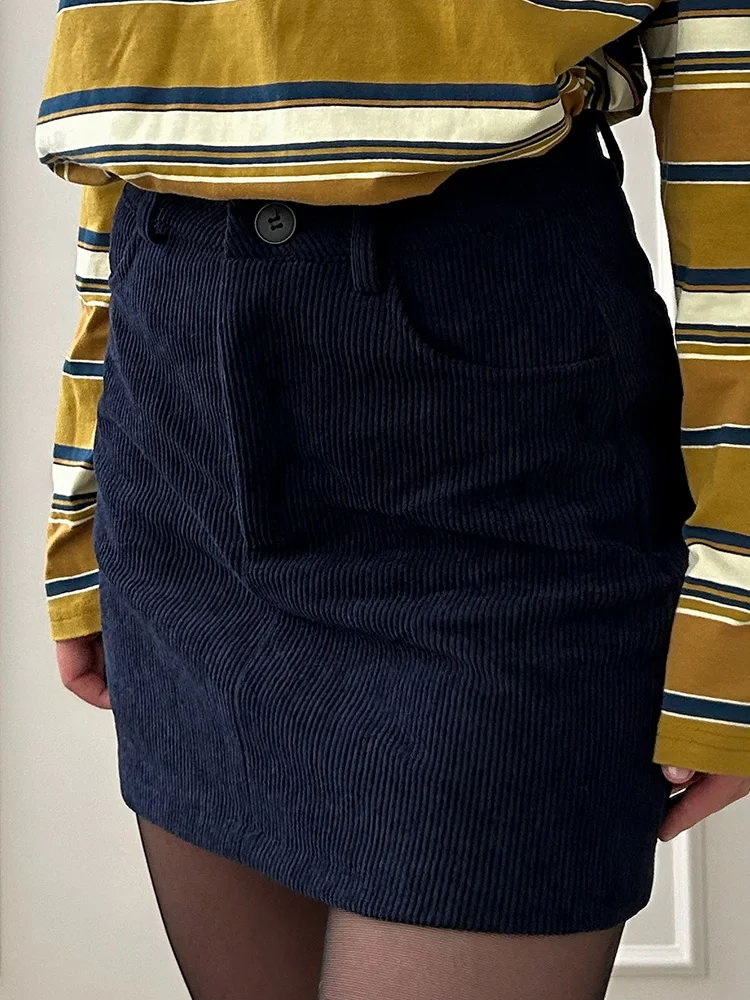 Autumn Corduroy Mini Skirt Burgundy For Women Brown Vintage A Line Short Skirts With Shorts Inside For Women Skirt Corduroy Fall