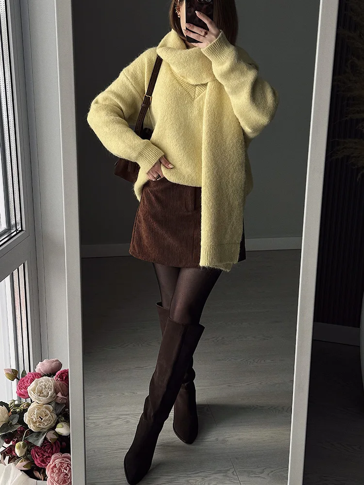 Autumn Corduroy Mini Skirt Burgundy For Women Brown Vintage A Line Short Skirts With Shorts Inside For Women Skirt Corduroy Fall