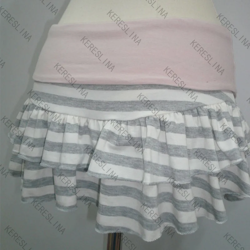 European and American cross-border sweet style striped contrasting color summer A-line casual cake skirt half skirt versatile