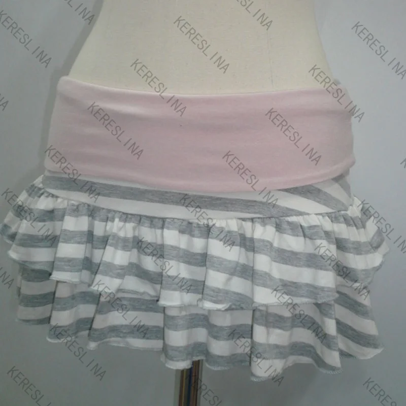 European and American cross-border sweet style striped contrasting color summer A-line casual cake skirt half skirt versatile