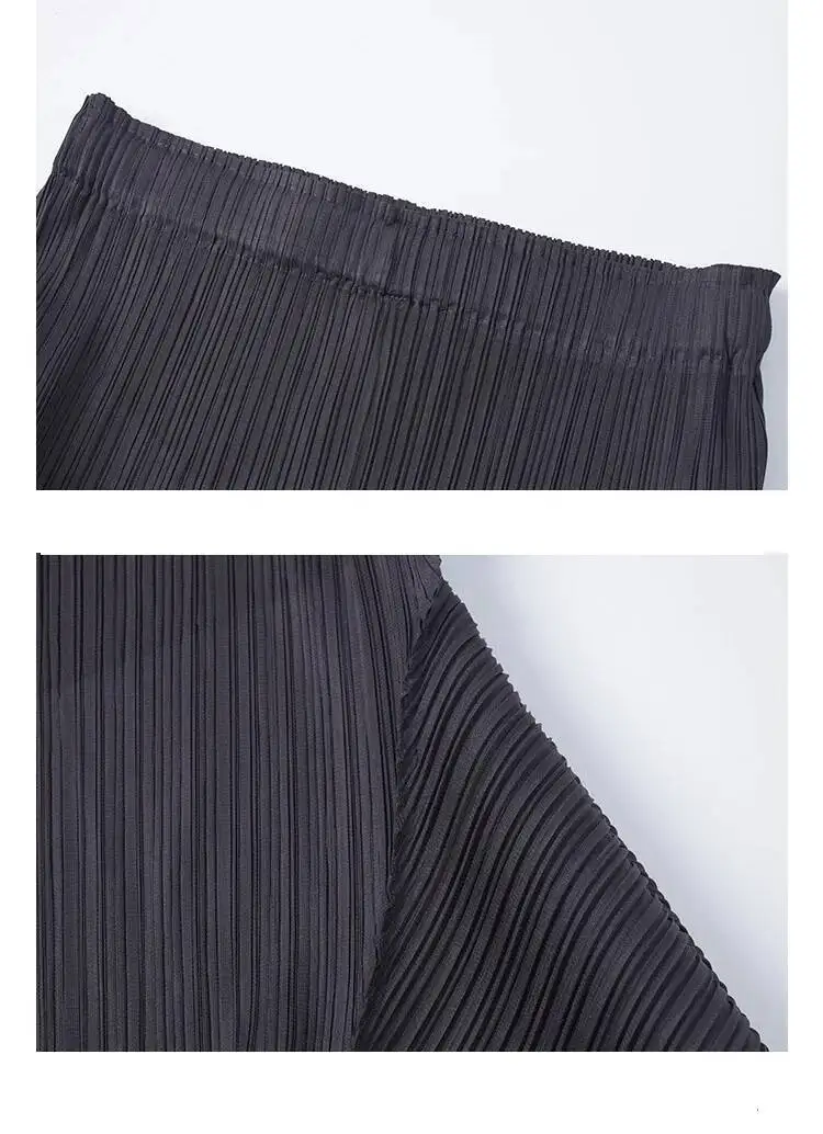 LANMREM 2025 New Irregular Splicing Solid Color Pleated Half Skirt Fashionable Slimming Elastic High Waist A-line Skirts 2DB2852