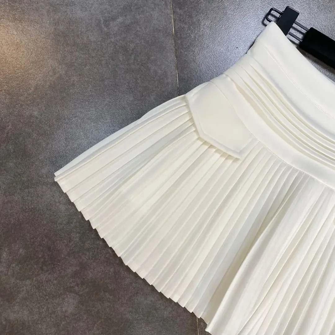 2024 Spring Summer New Arrivals High Waist Short Mini Pleated Skirt Streetwear Women Slim Fashion Korea Kawaii A Line Skirt