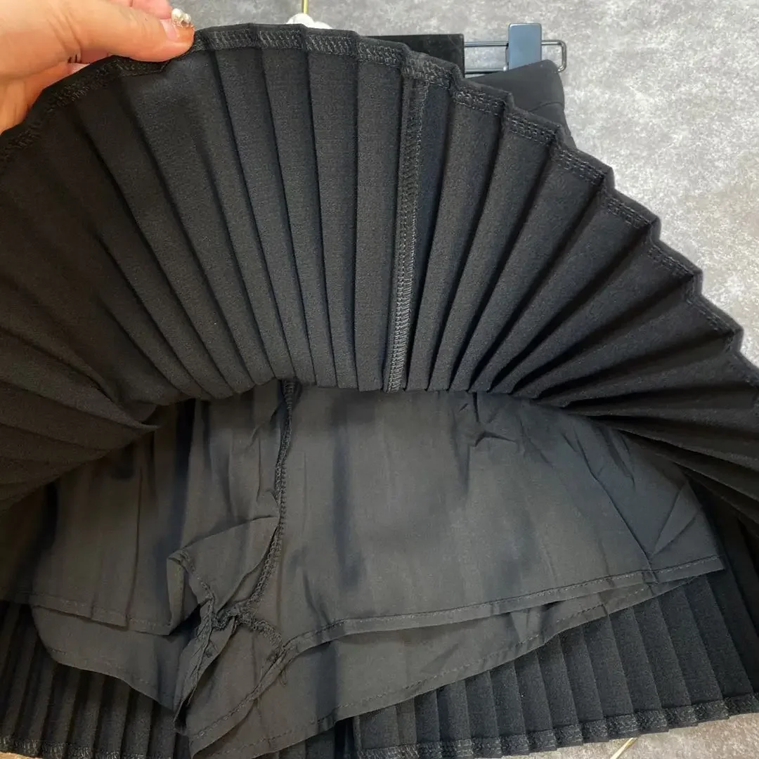 2024 Spring Summer New Arrivals High Waist Short Mini Pleated Skirt Streetwear Women Slim Fashion Korea Kawaii A Line Skirt