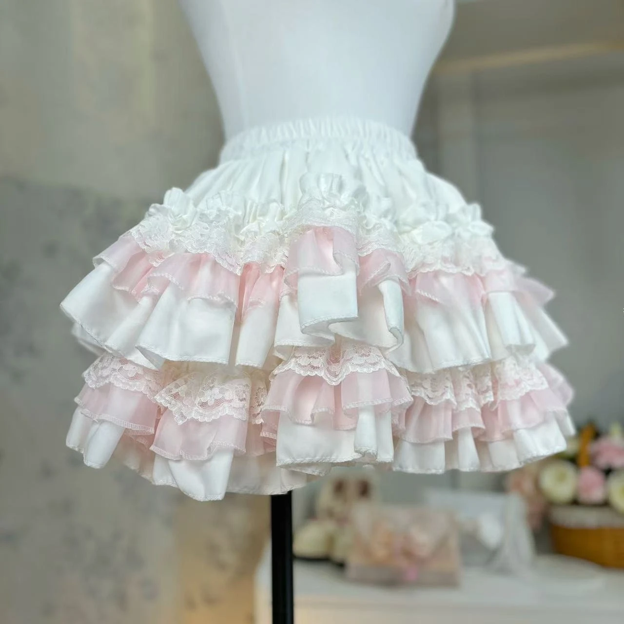 Lolita Style Princess Vintage Cake Skirt Sweet Kawaii Women Cute Lace Ruffles Party Mini Skirts Harajuku Y2k Faldas Mujer