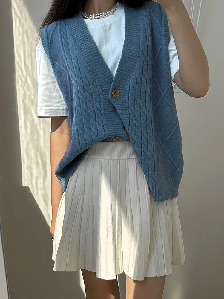 Autumn Knit White Mini Pleated Skirts For Women A Line Skirt Gray High Waist Women Knitted Pleated Short Skirts Korean Fashion