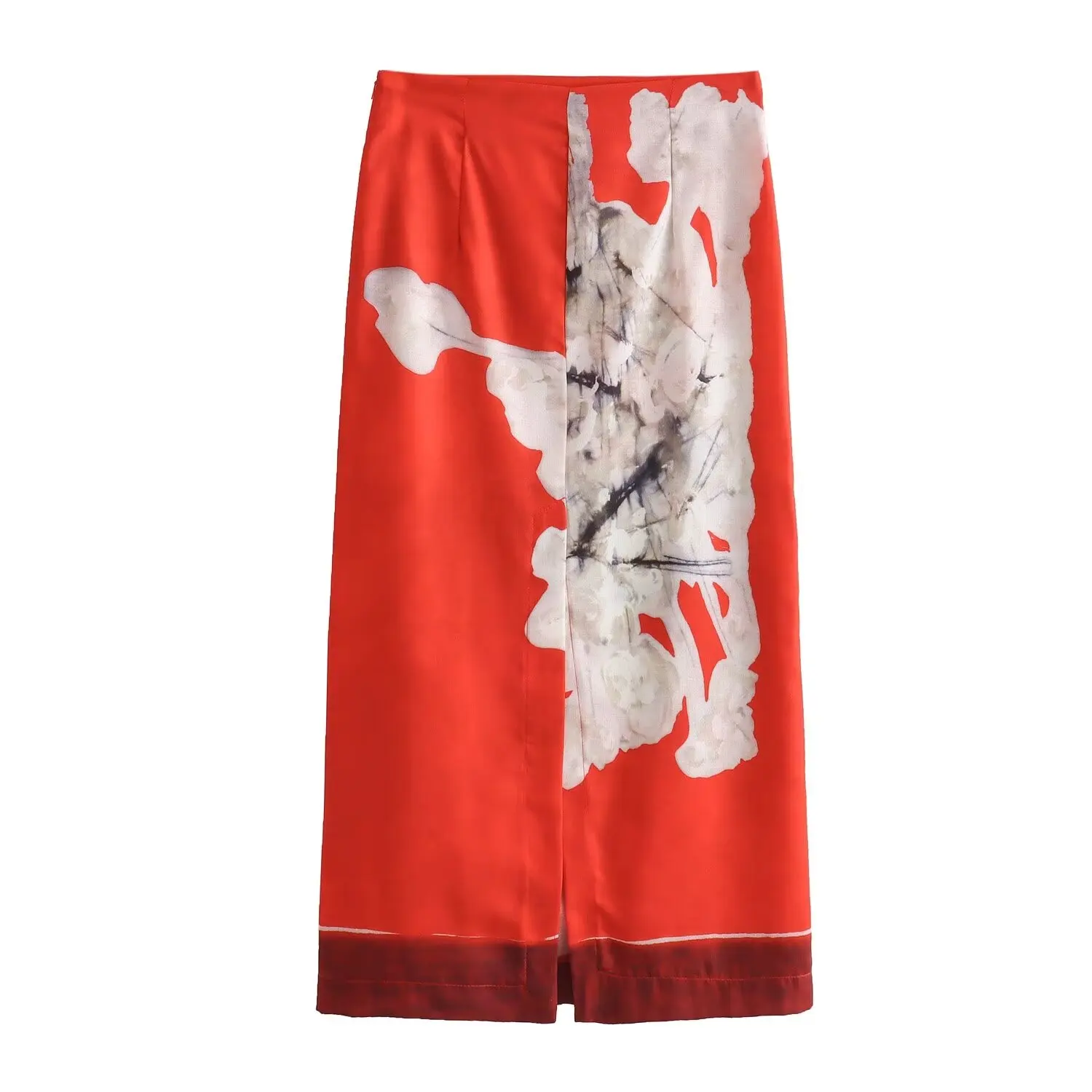 BSAY Women's Fashion Spring Summer New Split Vintage Chic Female High Waist Elegant A-line Long Straight Skirt Mujer