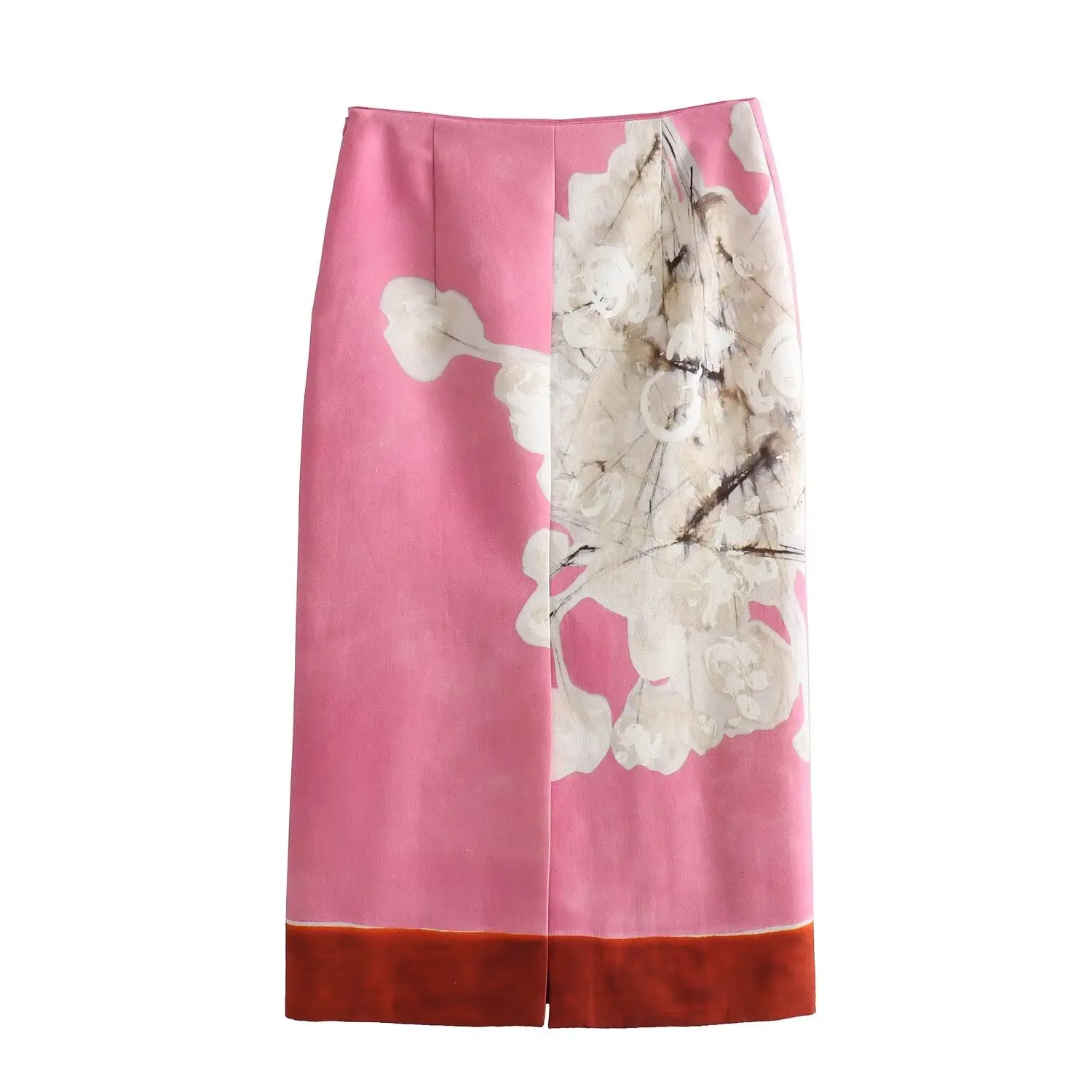 BSAY Women's Fashion Spring Summer New Split Vintage Chic Female High Waist Elegant A-line Long Straight Skirt Mujer