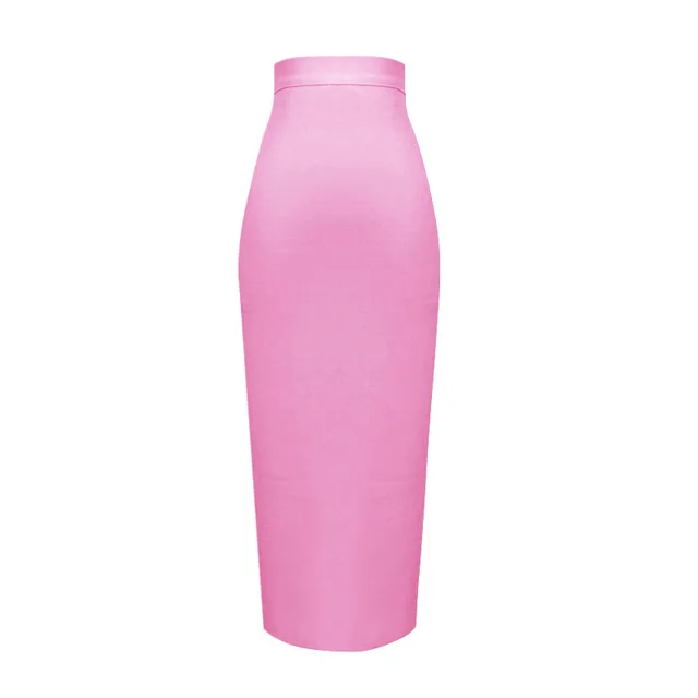 Wholesale Women's Elastic Candy Color Bandage Skirt Bodycon Midi Calf Pencil Skirt For Elegant Ladies Formal Business Skirts