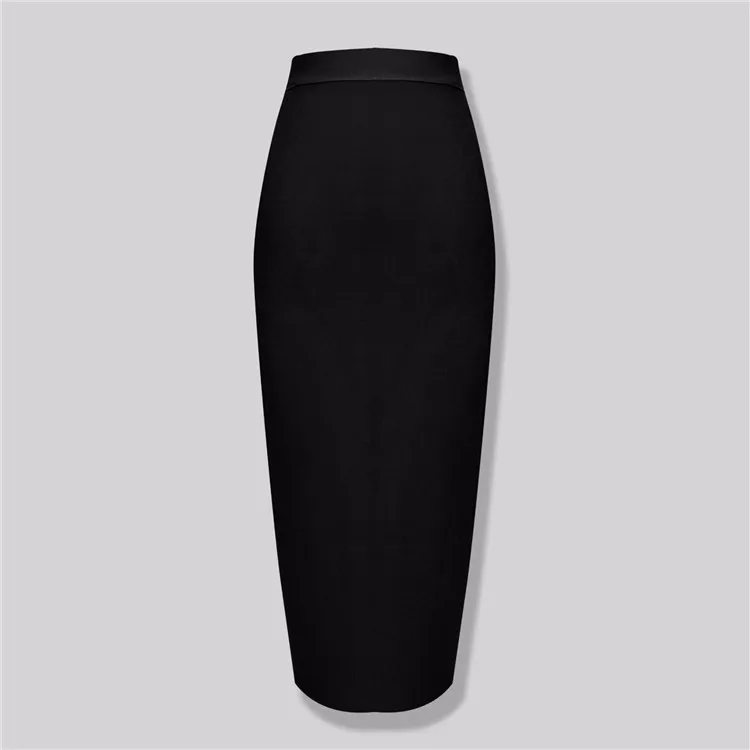 Wholesale Women's Elastic Candy Color Bandage Skirt Bodycon Midi Calf Pencil Skirt For Elegant Ladies Formal Business Skirts