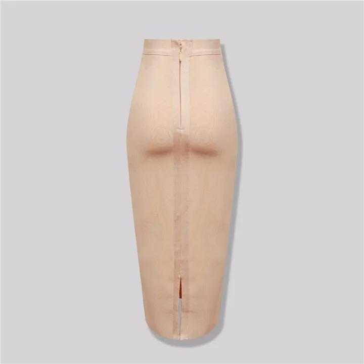 Wholesale Women's Elastic Candy Color Bandage Skirt Bodycon Midi Calf Pencil Skirt For Elegant Ladies Formal Business Skirts