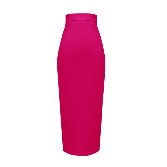 Wholesale Women's Elastic Candy Color Bandage Skirt Bodycon Midi Calf Pencil Skirt For Elegant Ladies Formal Business Skirts