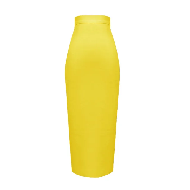 Wholesale Women's Elastic Candy Color Bandage Skirt Bodycon Midi Calf Pencil Skirt For Elegant Ladies Formal Business Skirts