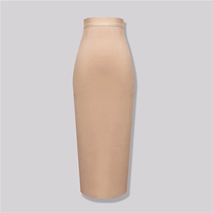 Wholesale Women's Elastic Candy Color Bandage Skirt Bodycon Midi Calf Pencil Skirt For Elegant Ladies Formal Business Skirts