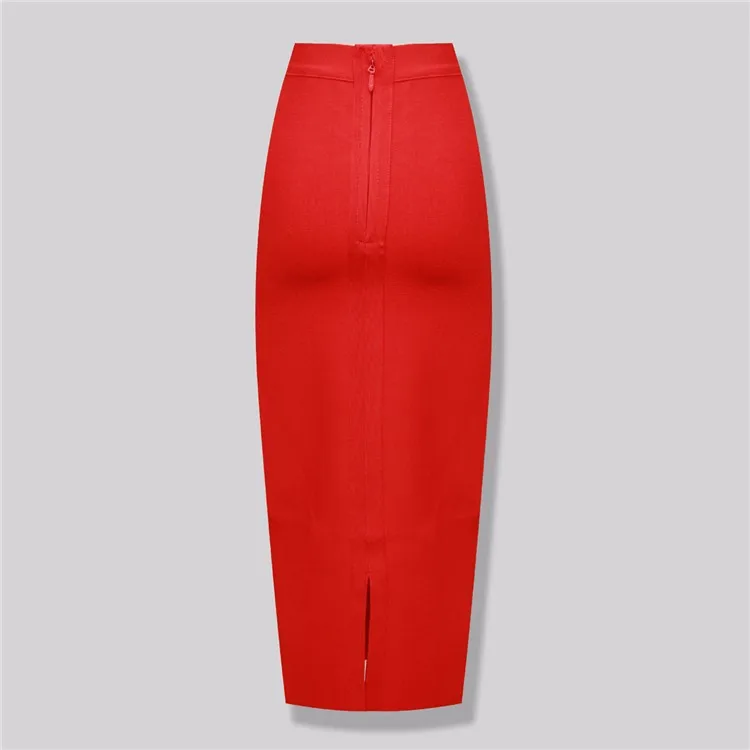 Wholesale Women's Elastic Candy Color Bandage Skirt Bodycon Midi Calf Pencil Skirt For Elegant Ladies Formal Business Skirts
