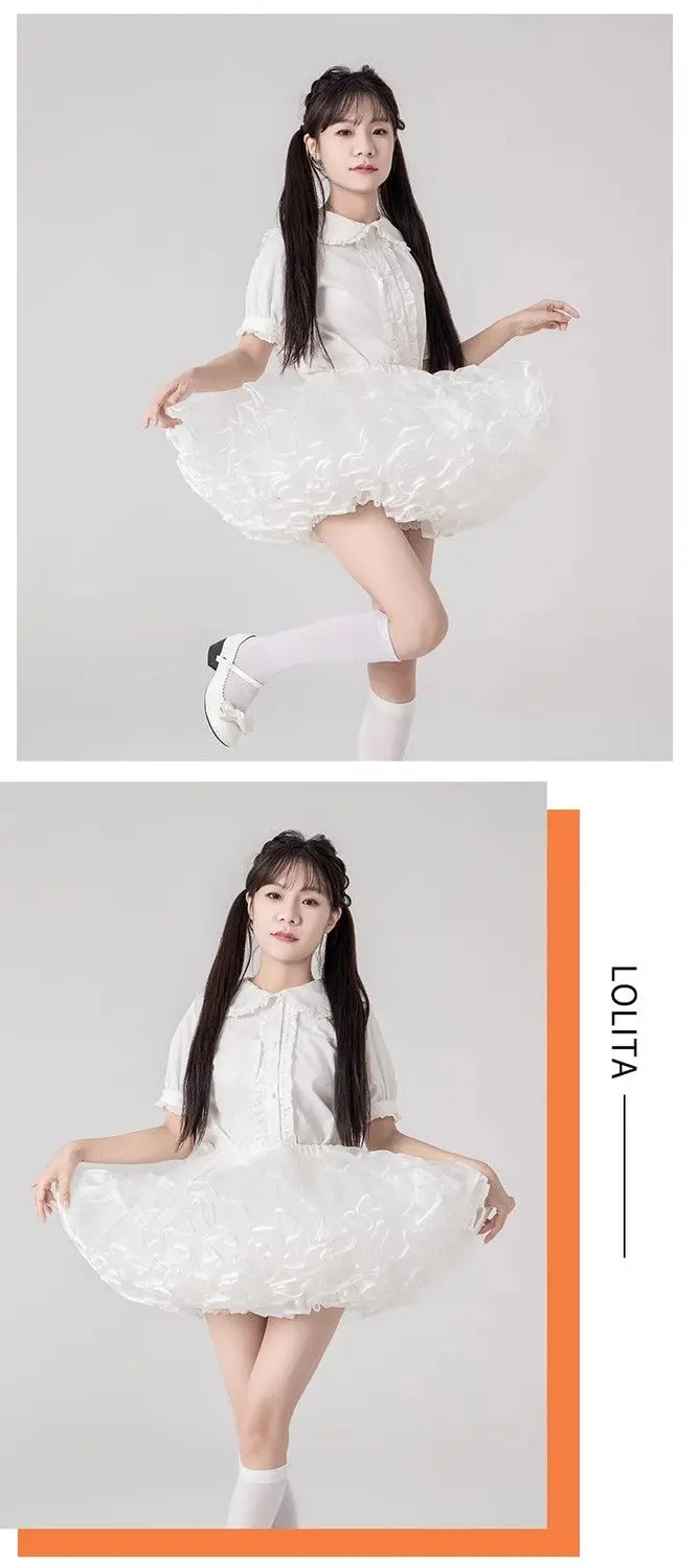 MAGOGO Lolita Super Stuffed Petticoat Boneless Violent Skirt Support Soft Yarn Short Duck Butt Korea Japan New Tutu Tulle Skirts