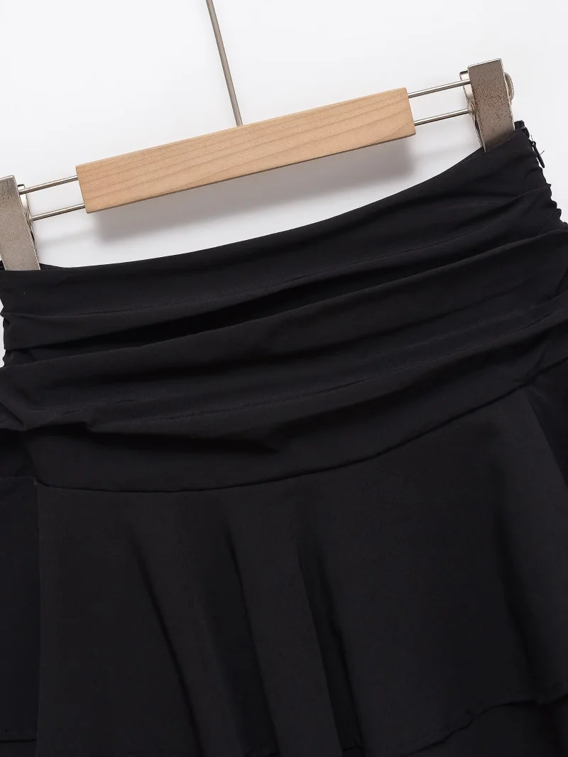 ETJ 2025 Women's Summer New sexy Fashion Hot Girl Style Flouncy Stacked Decoration Mid-Waist Short Skirt Pants
