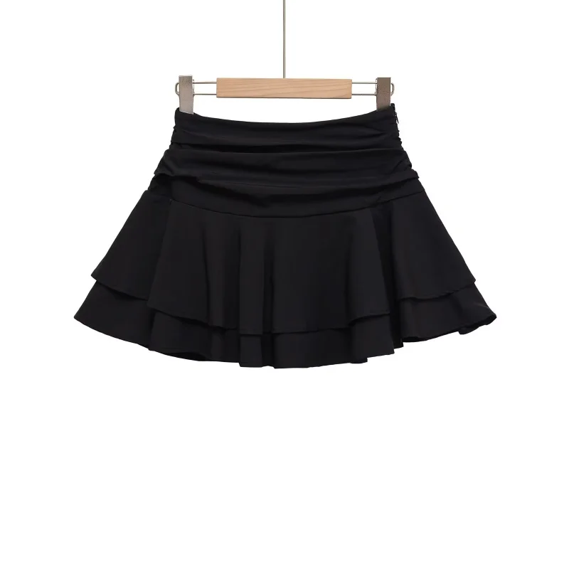 ETJ 2025 Women's Summer New sexy Fashion Hot Girl Style Flouncy Stacked Decoration Mid-Waist Short Skirt Pants